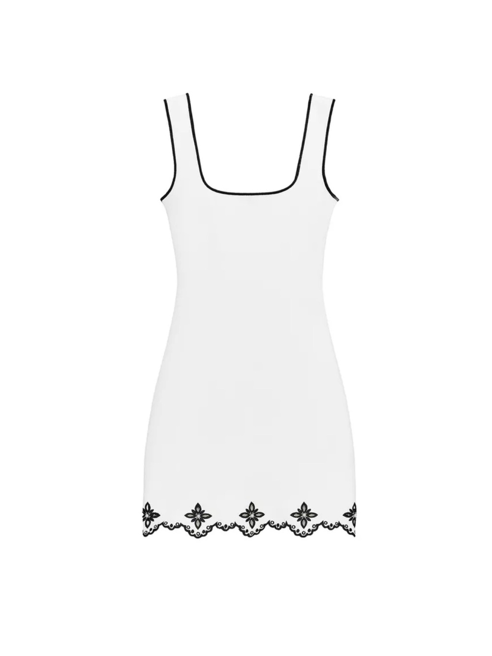 EMBROIDERED DRESS WITH FAUX PEARLS